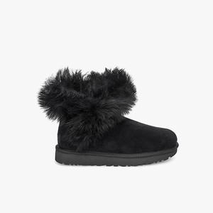 Ugg Classic Fluff Pin Mini Klassiska Stövlar Dam Svarta (736204KOF)